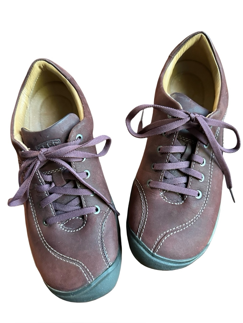 Keen Presidio Leather Sneakers Maroon/Plum Outdoor Hiking Shoes Sz 8.5